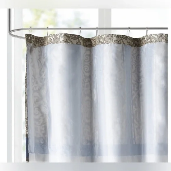 Madison Park Blaine Embroidered Shower Curtain 72x72 - Picture 5 of 7